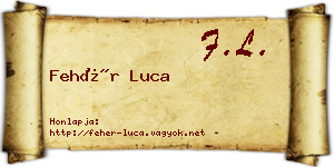 Fehér Luca névjegykártya